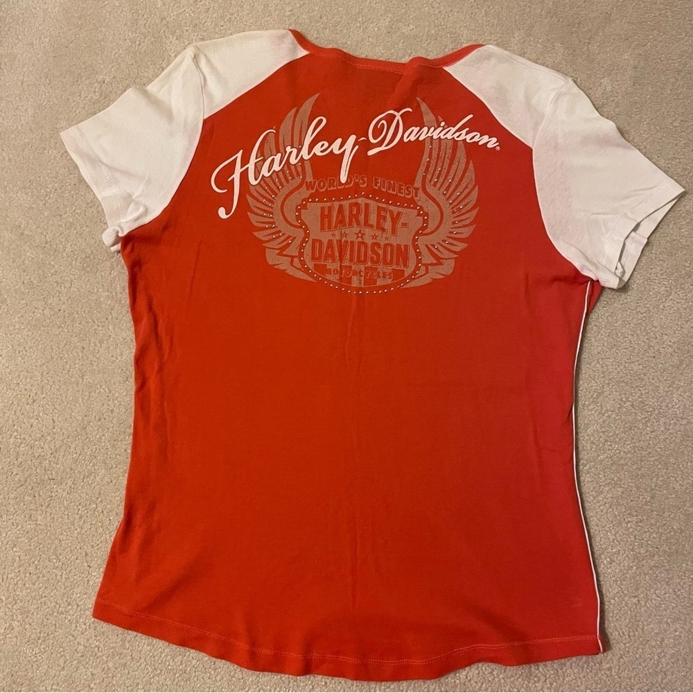 HARLEY-DAVIDSON rhinestone bling tee X-large EUC